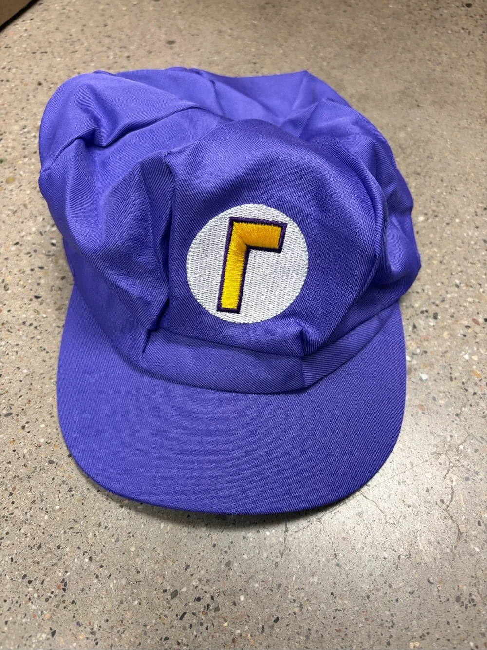 Mario Waluigi Purple Kids Costume Cap with Yellow accents